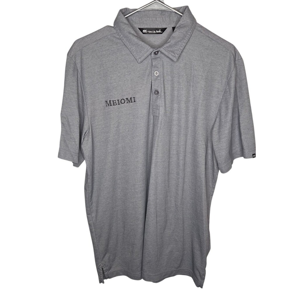 Travis Mathew PGA TOUR Meiomi Wine Polo Shirt, Men's Large, Grey Pima Cotton